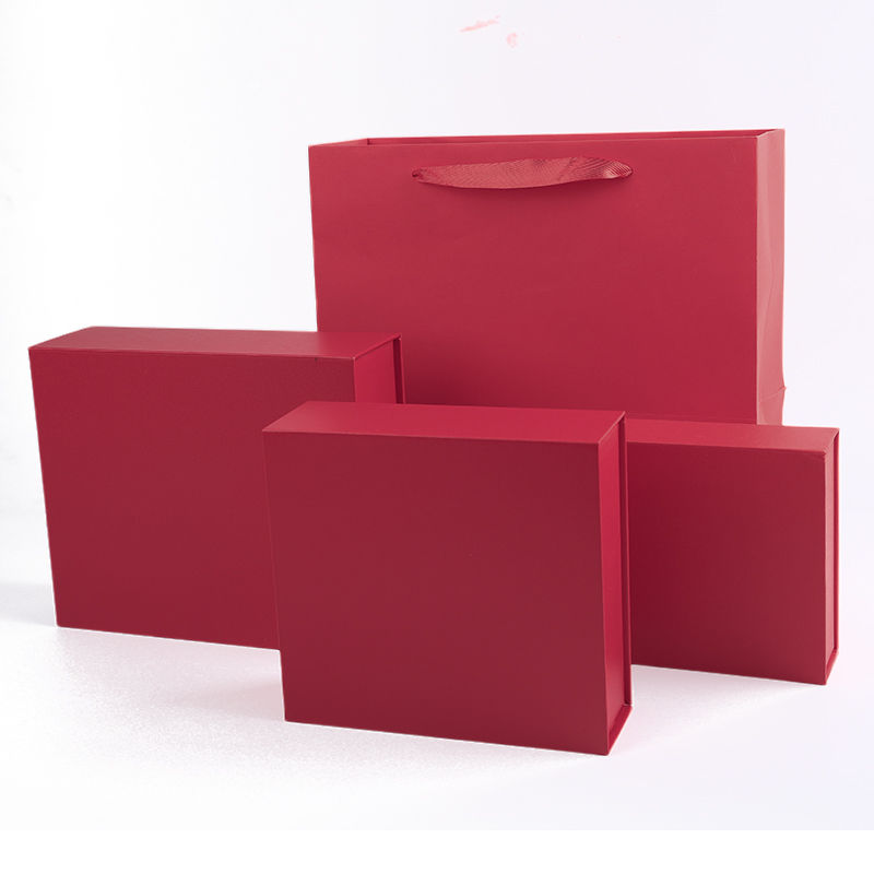 Großhandel hochwertige Magnetgeschenkbox Verpackung Custom Logo Luxus Öko-freundliches Karton Papier rot Magnetschmuckbox