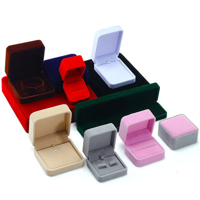 Großhandel Fertigung Luxus Schmuck Box Verpackung Personalisierte High-End Custom Halskette Armband Ohrringe Ring Verpackung Samt Schmuck Box mit Logo