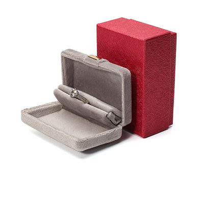 Individuelle Größe Graue Metallschmuckverpackungskiste mit Samtverkleidung und individuellem Logo