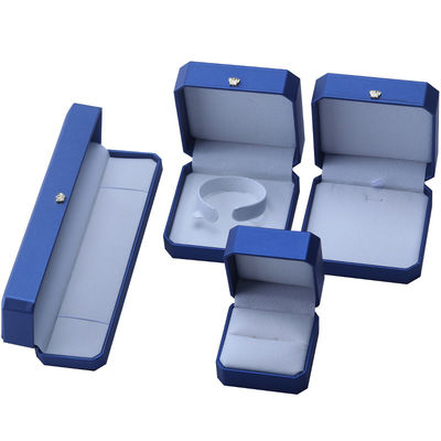 Schmuckschrank in blauer PU-Leder für Ringe und Accessoires