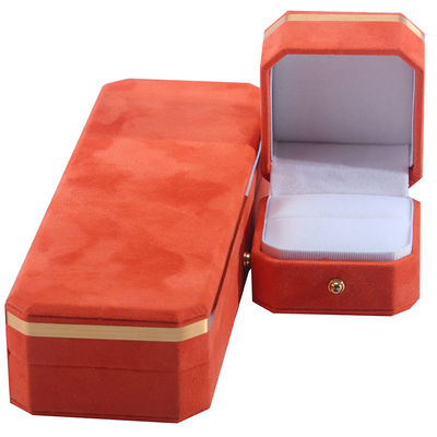 Schmuckpaket für Hochzeitshalsketten Ohrringe und Ringe Hanhong Custom Orange Velvet Box