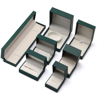 Luxusgrüner Schmuck Papierbox Ohrringe Halskette Anhänger Ring Verpackung Custom Logo