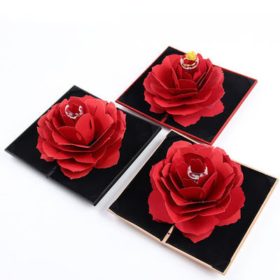 OEM Schwarze Safflower Schmuck Verpackung Fall Rose Blume Geschenkbox für Schmuck