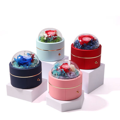 Besondere Größe Luxus-Runde Blumenschmuckbox Verpackung Ring Schubladebox
