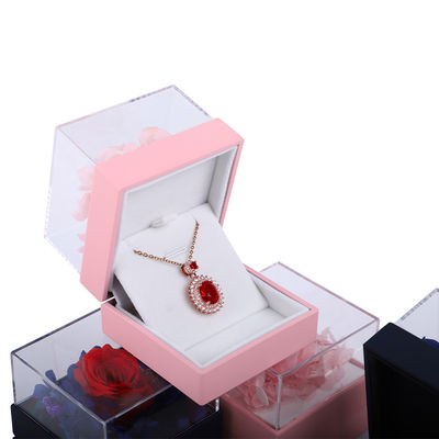 Quadratische Rose Blume Schmuckverpackung Box Blumenring Box für Geschenk Custom Design