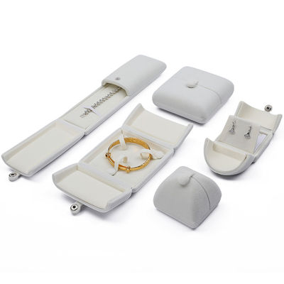 Weiß exquisite Samt Schmuck Geschenkbox Luxus Verpackungskiste für Ring Anhänger