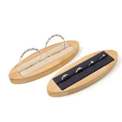 Oval diskreter Holzschmuck Anzeige Plattenrequisiten für Ohrstangen Ringe Ausstellung