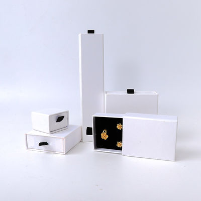 Rechteckige Schmuckbox Umweltfreundliche quadratische weiße Schublade aus Papier Schmuckbox