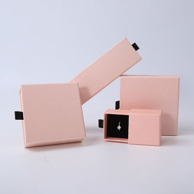 Rechteckige Schmuckbox Umweltschutzfreundliche Quadratpapierrosige Schublade Schmuckbox