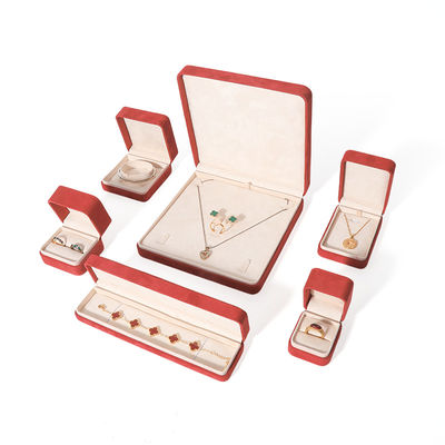3D-Druck Premium Rot Schmuck Box Verpackung für große Halskette Armband Ohrringe Ring Set